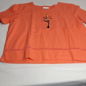 Christopher & Banks Vibrant Orange Short Sleeve Tee
